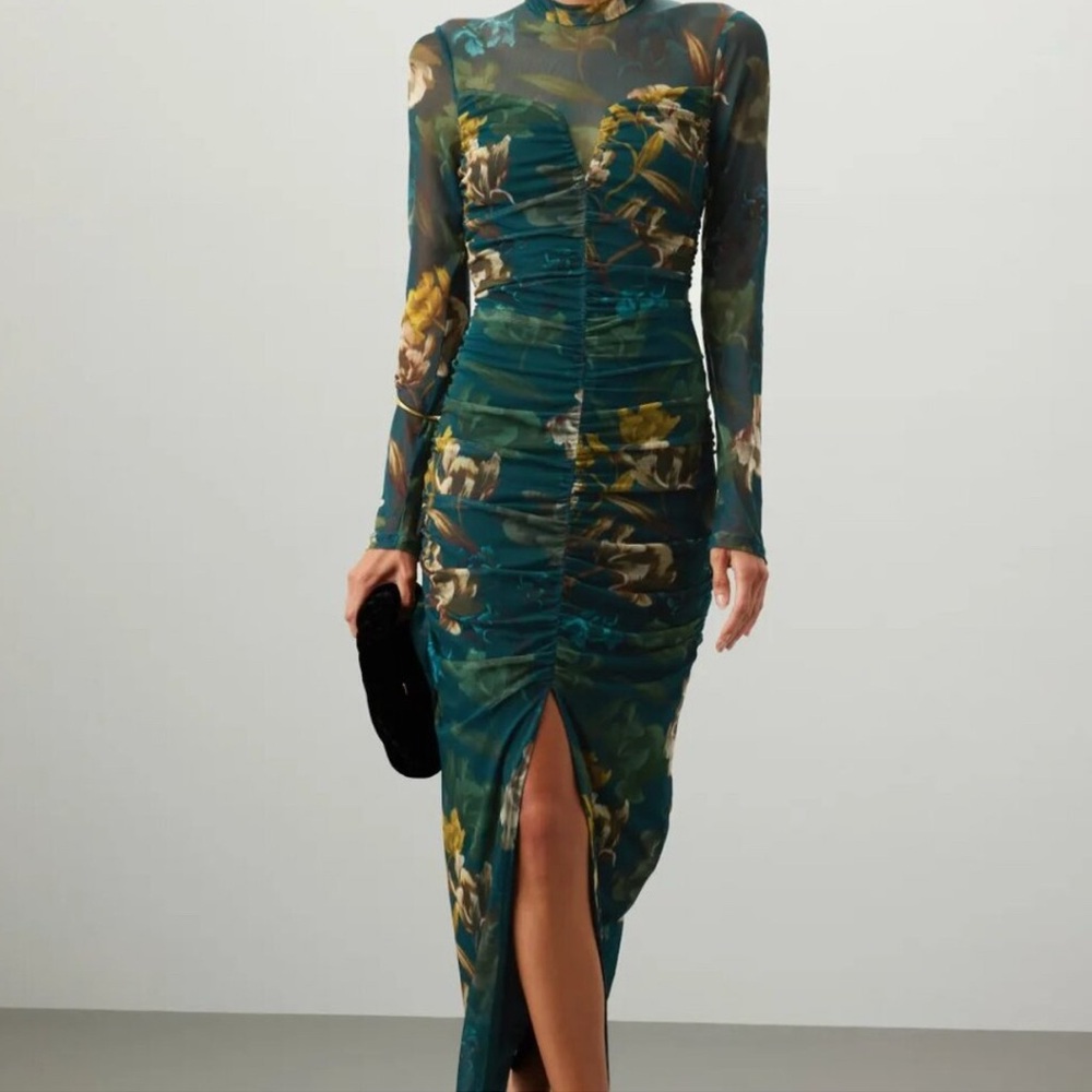 Black Halo Floral Long Sleeve Dress